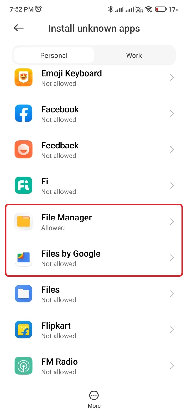 Allow Unknown Sources Installation For File Manager App