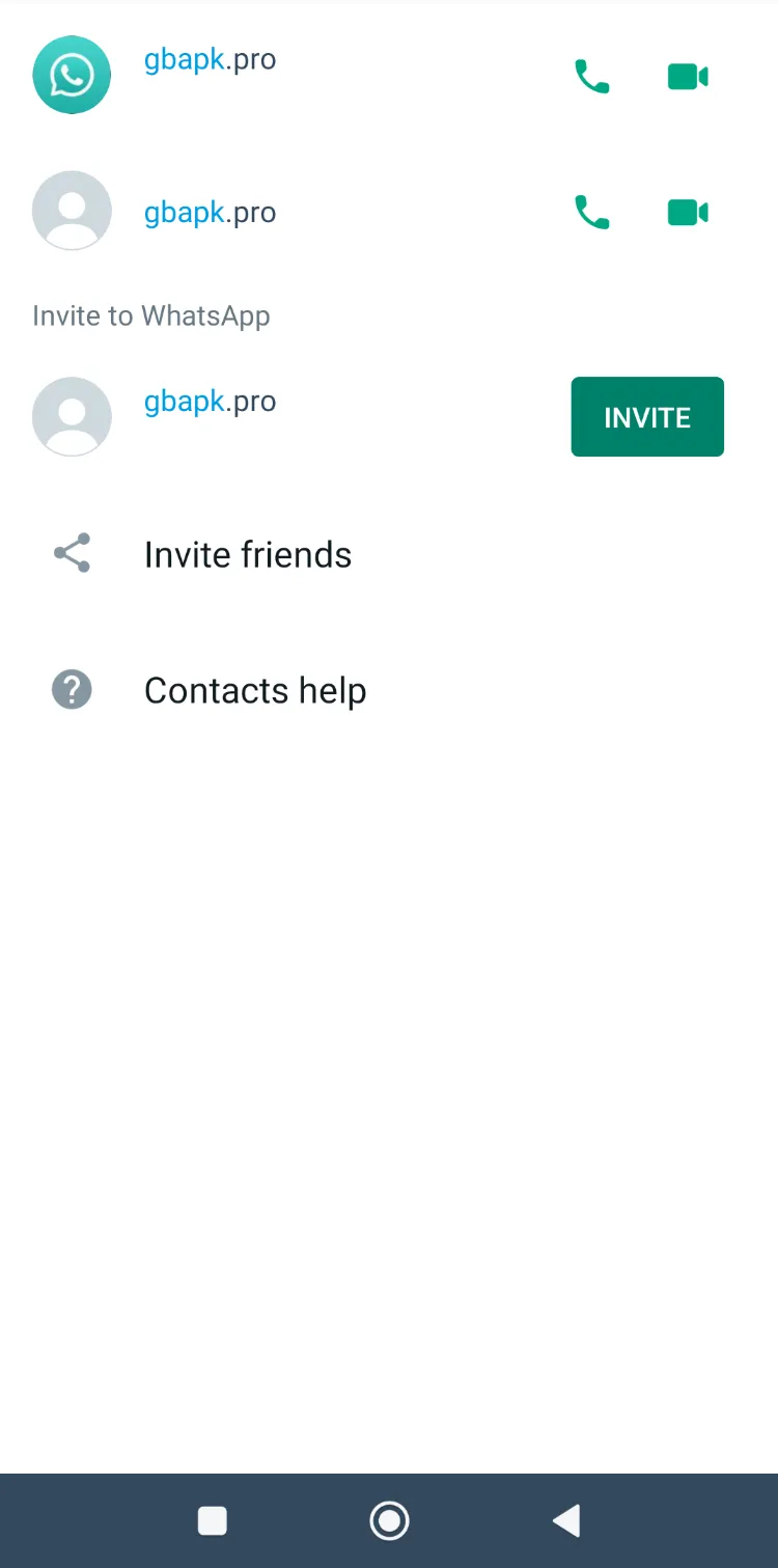 Choose Contact To Call Or Video Call GBWhatsApp Pro