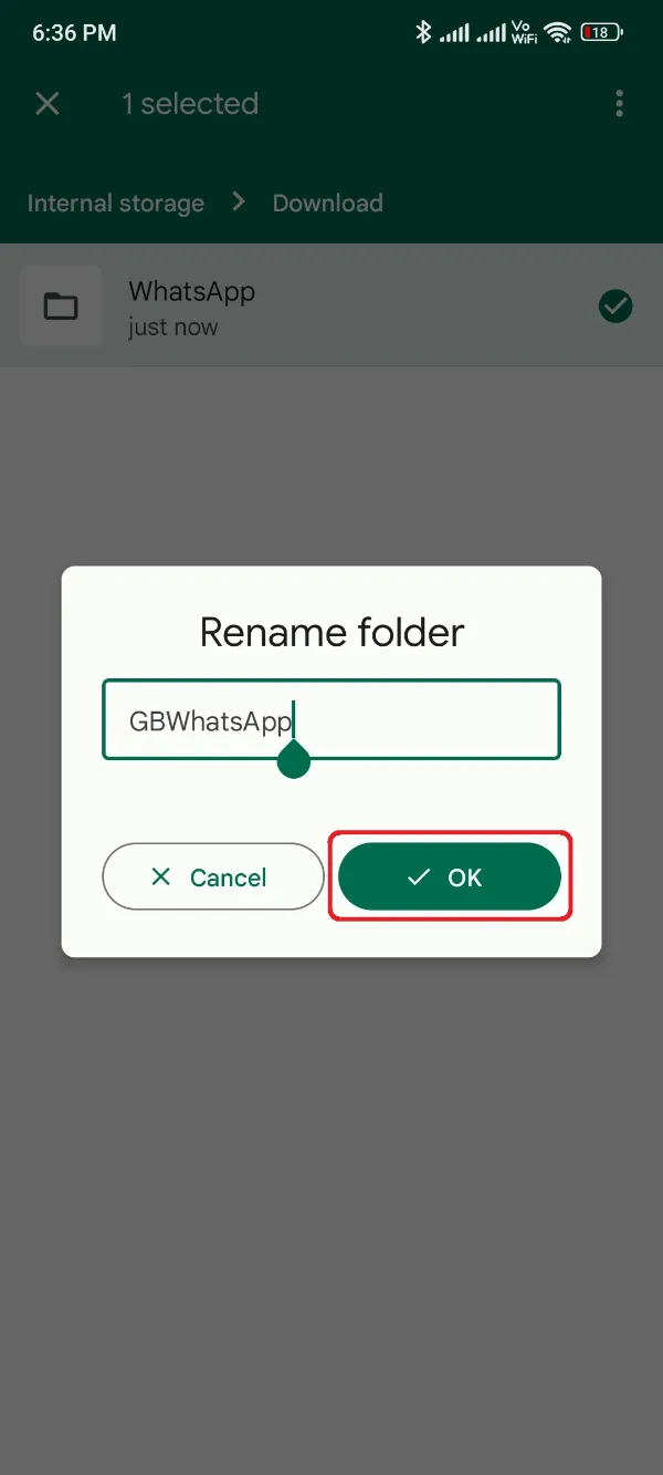 Google Files App Rename WhatsApp Folder To GBWhatsApp