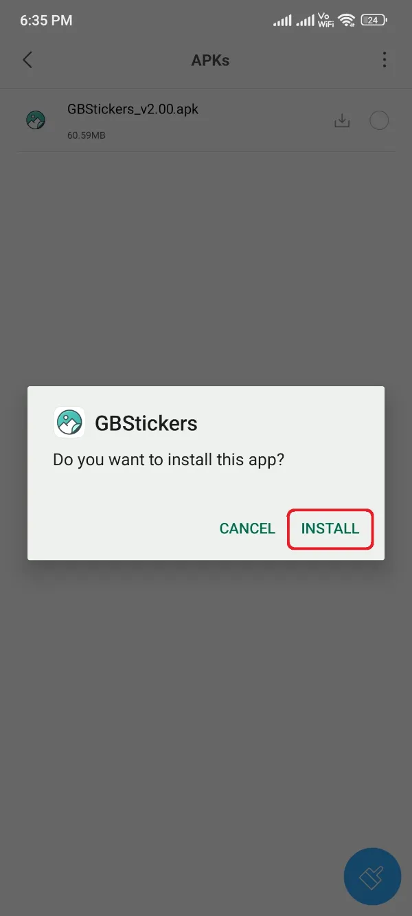 Install GBStickers Maker App