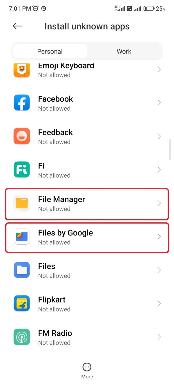 Select App To Allow Unknown Sources Installation