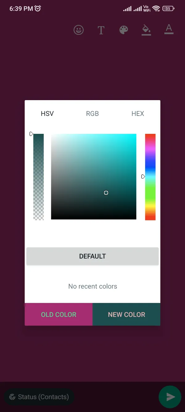 YoWhatsApp Custom Background Colors On Text Status