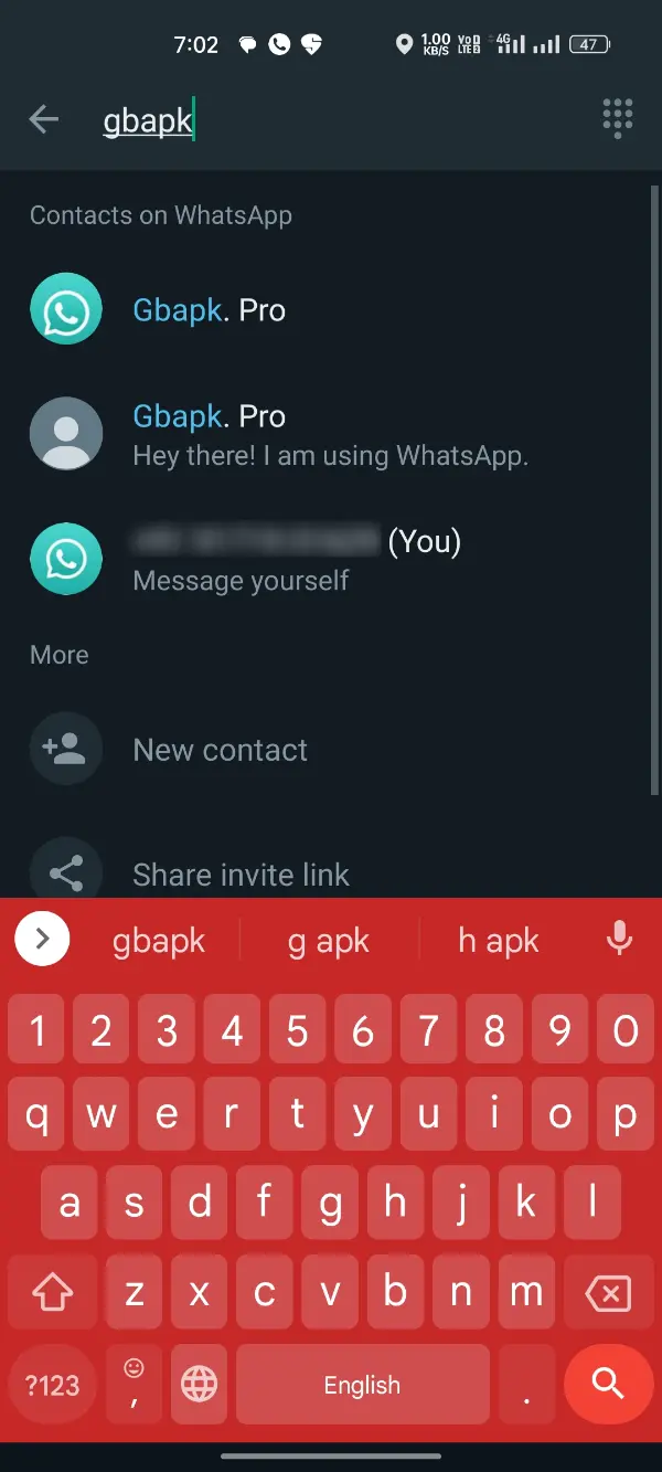 Search Profile to Send Message YoWhatsApp