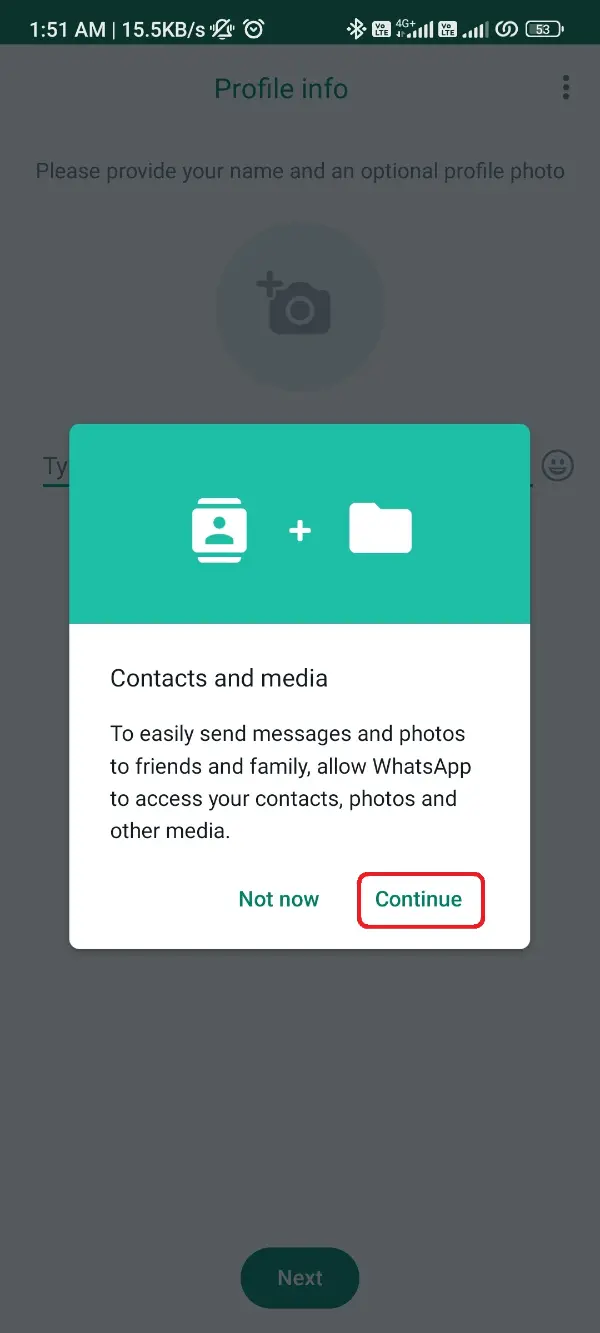 Contacts and Internet Access WhatsApp Plus