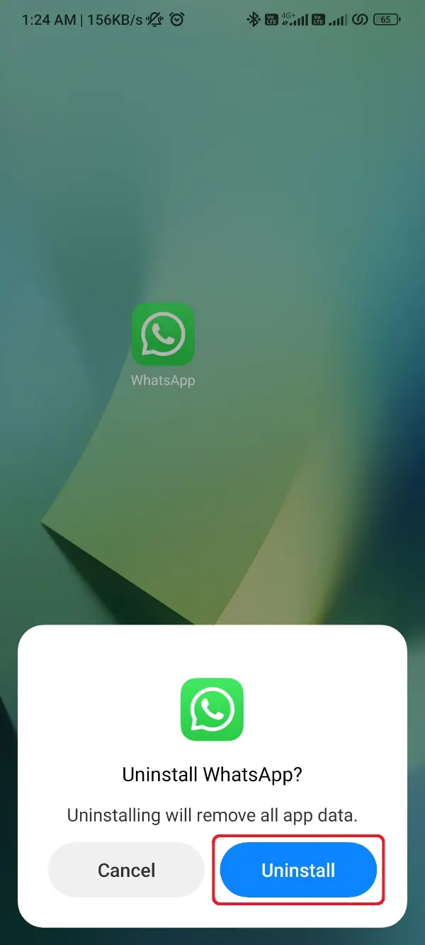 Uninstall official WhatsApp app WhatsApp Plus