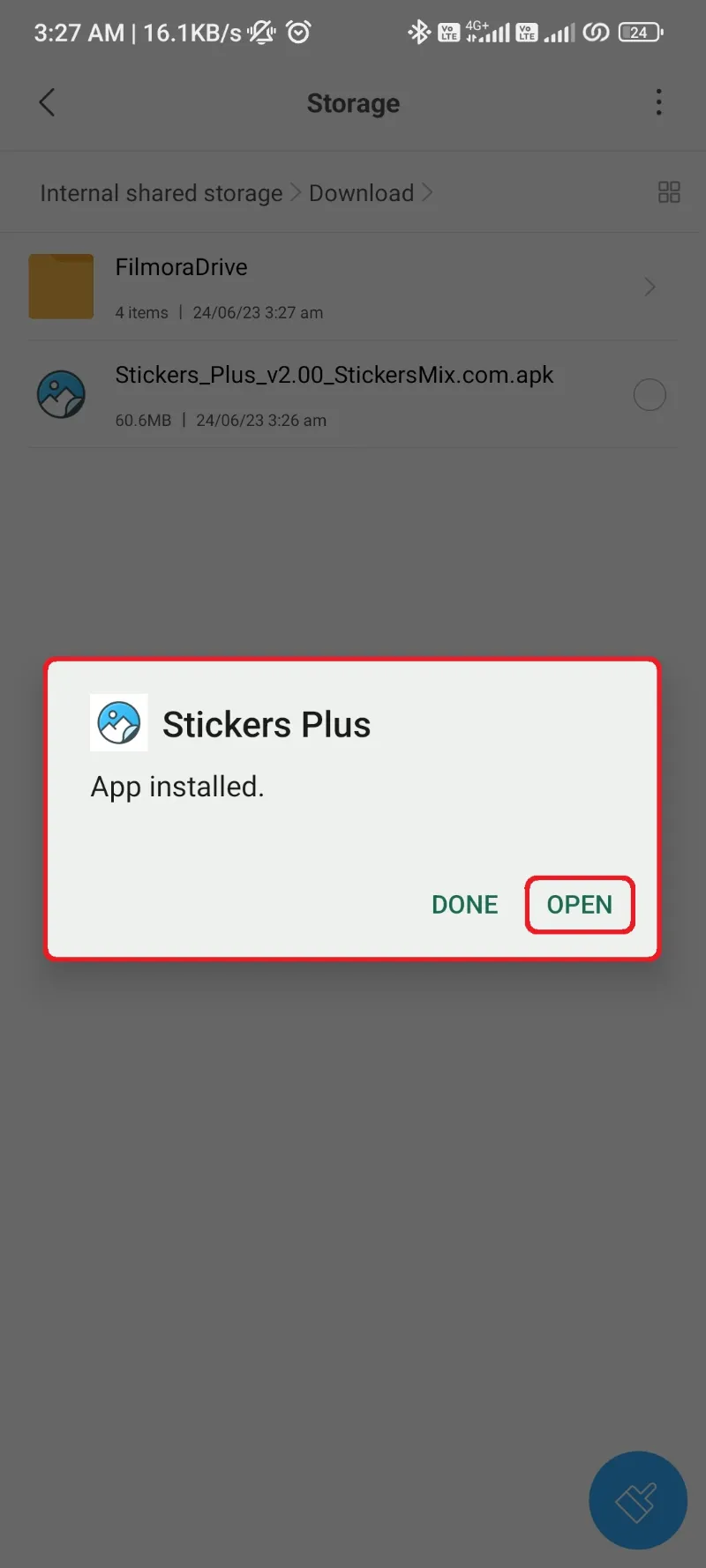 Open Stickers Plus App