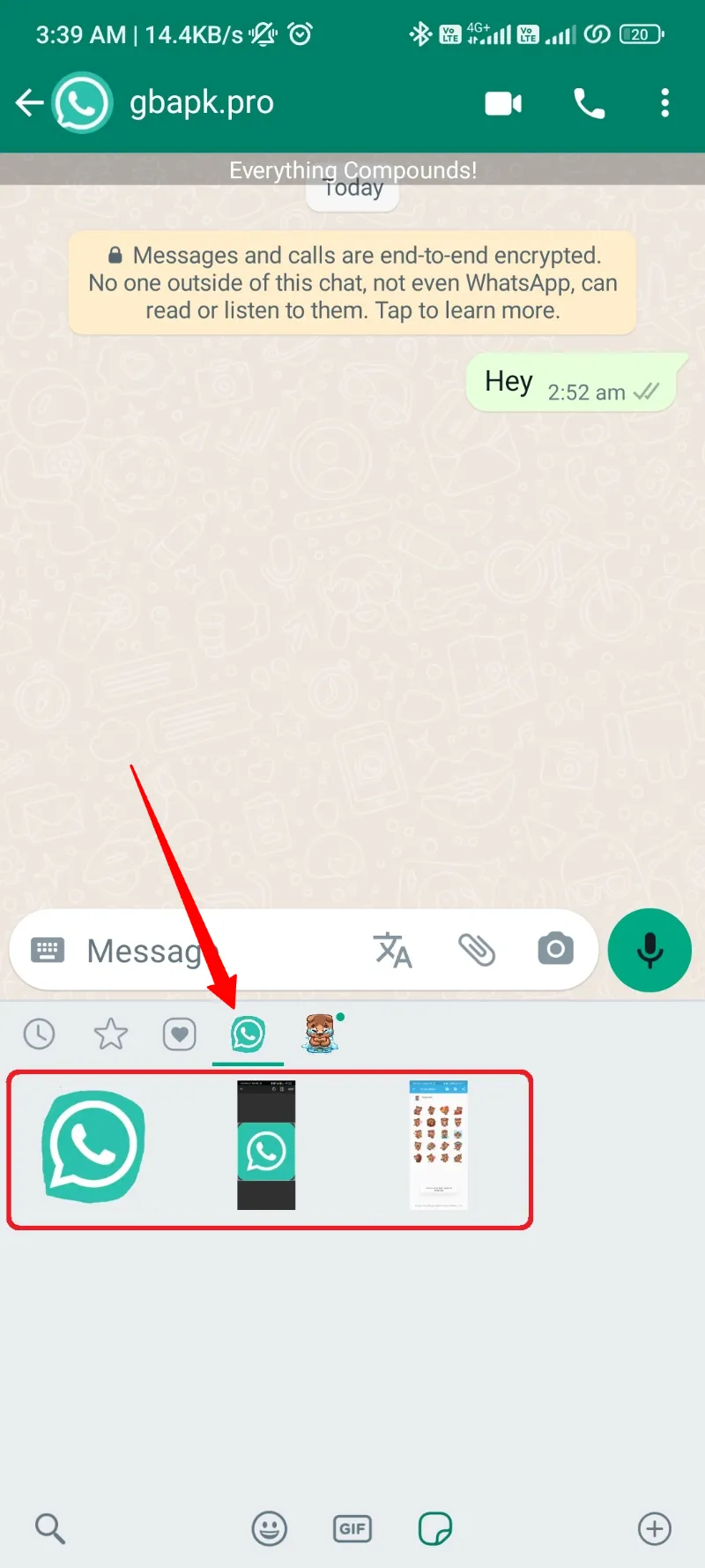 Stickers Visible Inside Chat WhatsApp Plus
