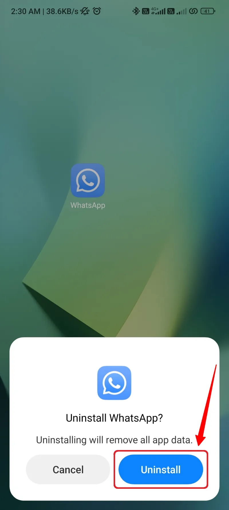 Uninstall WhatsApp Plus App