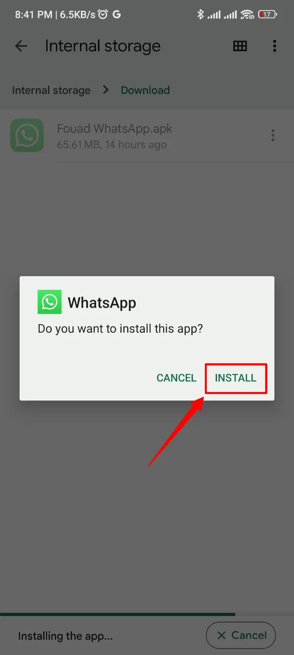 Fouad WhatsApp APK Install