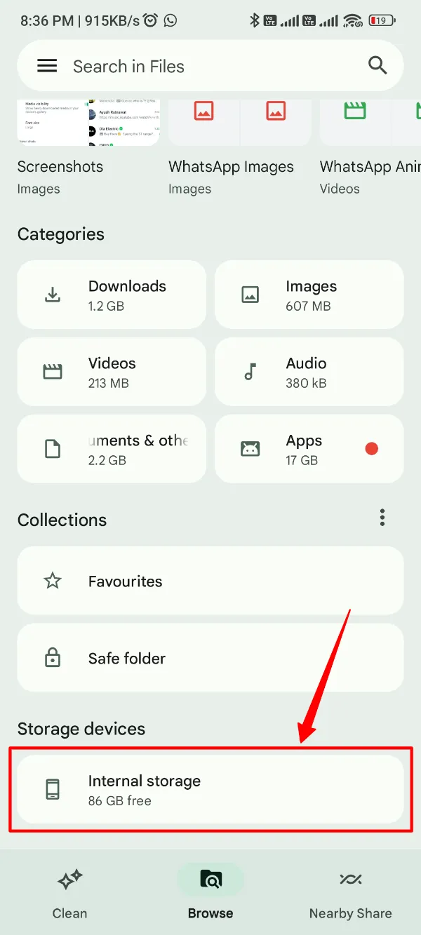 Fouad WhatsApp Google Files App Internal Storage