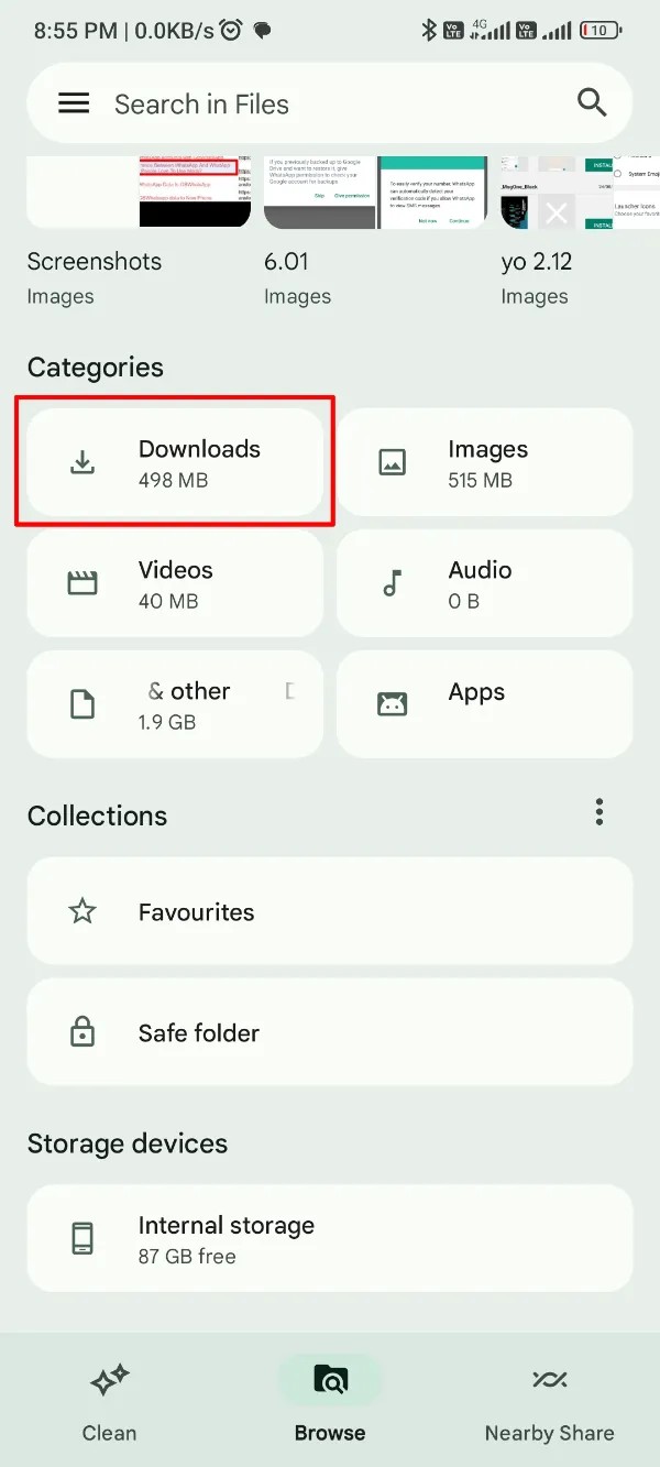 Open Downloads Folder Fouad WhatsApp