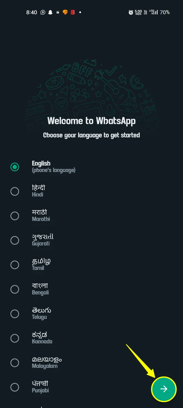Open FMWhatsApp App for First Time